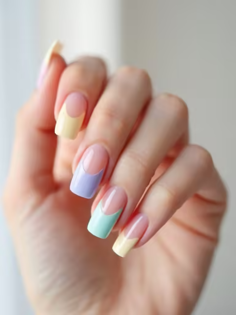 Blütenblatt-Pastell, schmale französische Spitzen