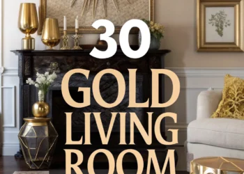 30 Gold Wohnzimmer Dekor Ideen