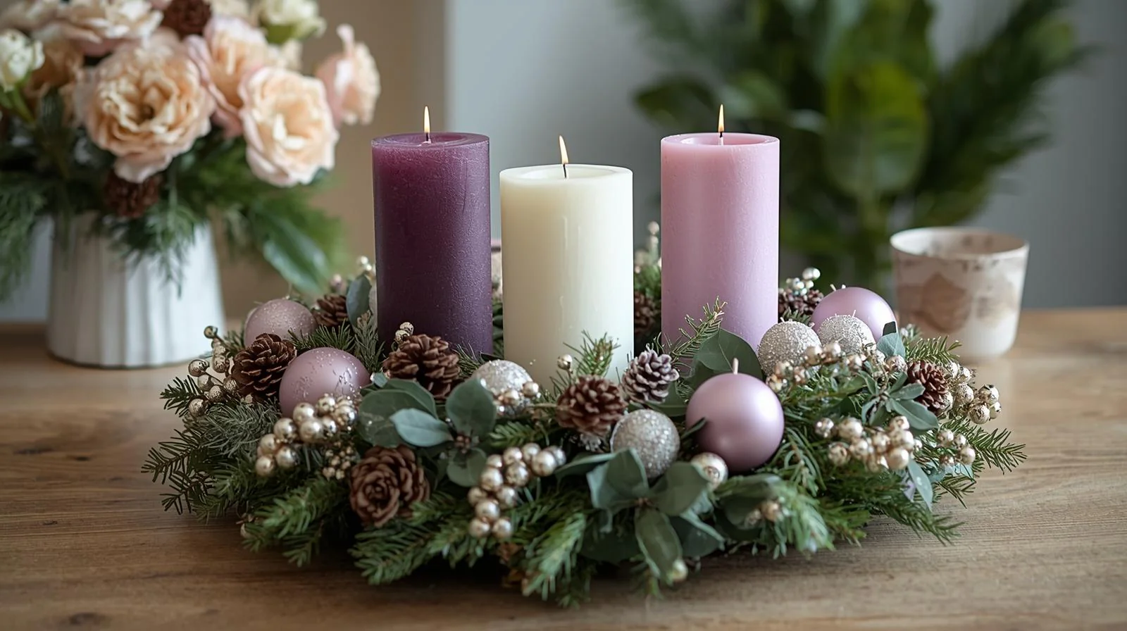 Säulen-Adventskranzkerzen