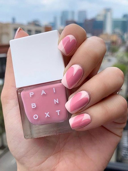 20 entzückende rosa Nägel werden Sie lieben Pink Hearts Nagelkunst