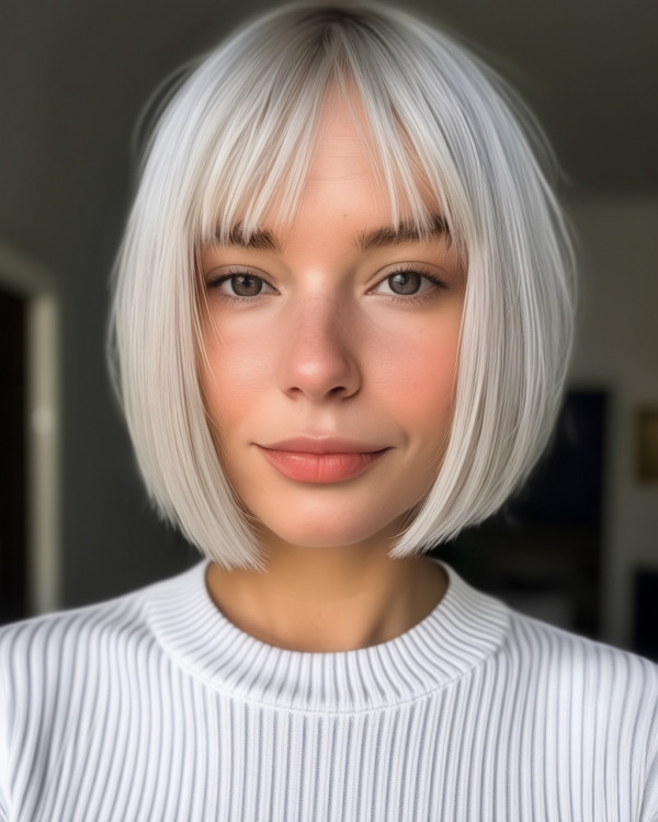 Artic Platinum Bob, stumpfer Bob -Haarschnitt