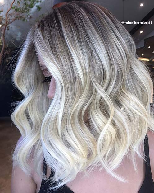 Pearly Blonde Lob für LOB -Frisuren für Herbst und Winter