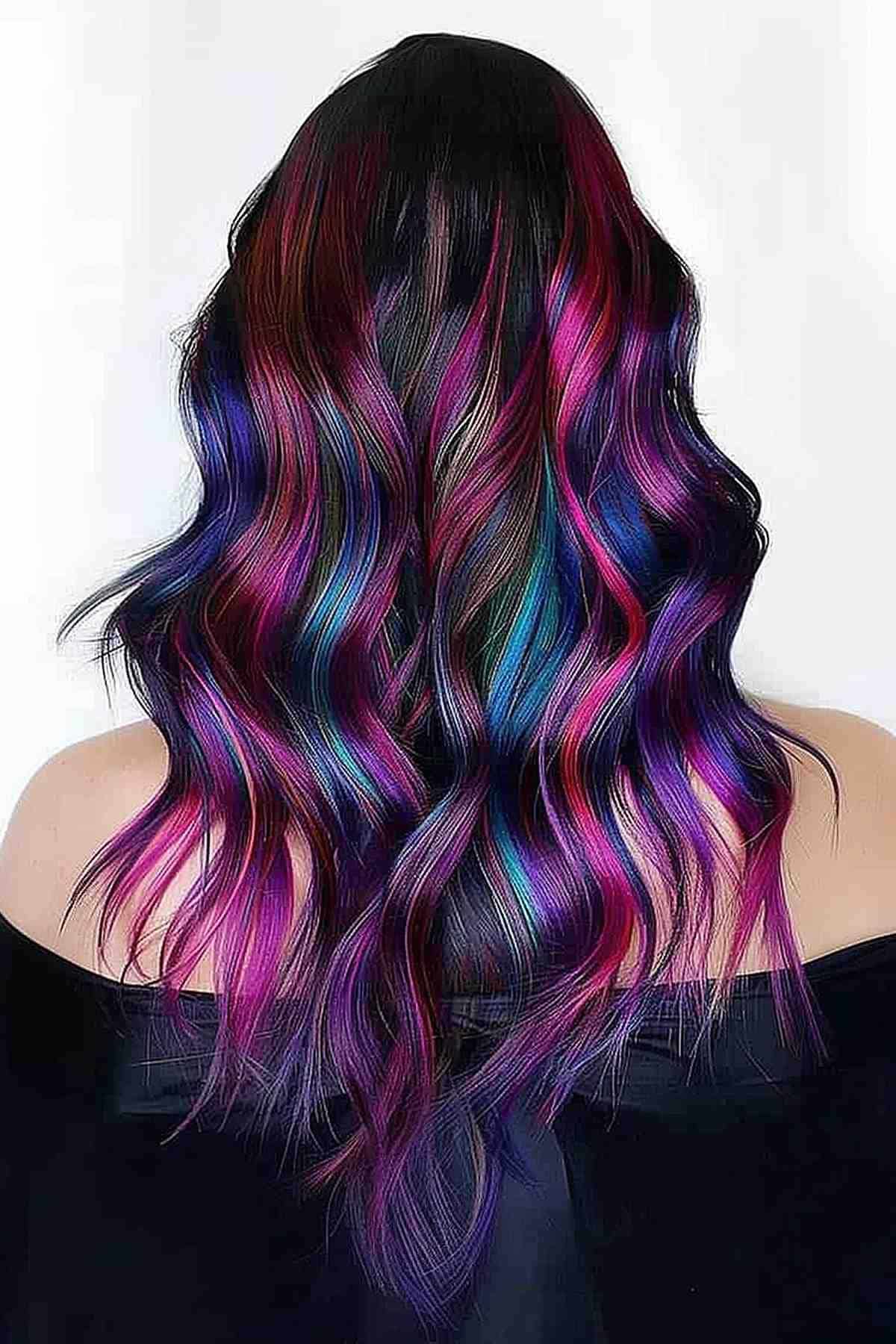 Regenbogen tiefe violette Haarfarbe