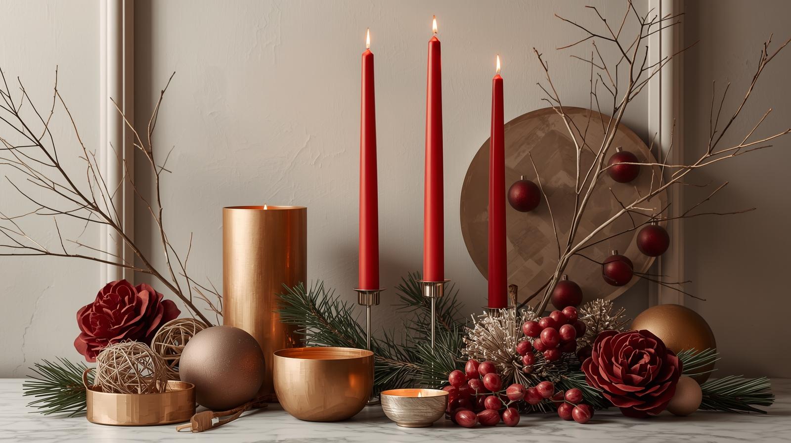 Red Taper Kerzen für eine moderne und festliche Atmosphäre für die Ferienzeit
