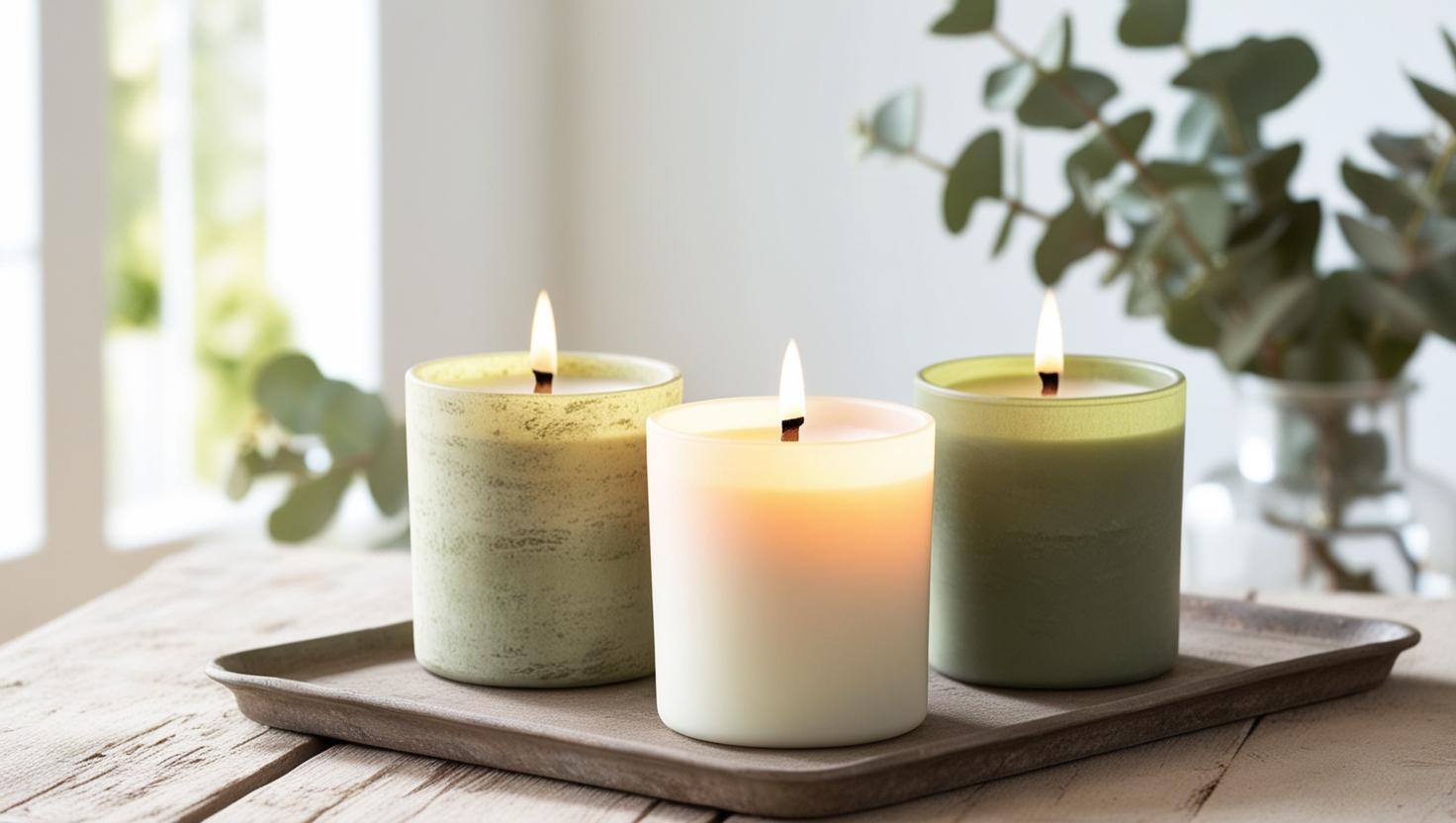 erfrischendes und angenehmes Aroma mit Eukalyptus-duftenden Kerzen