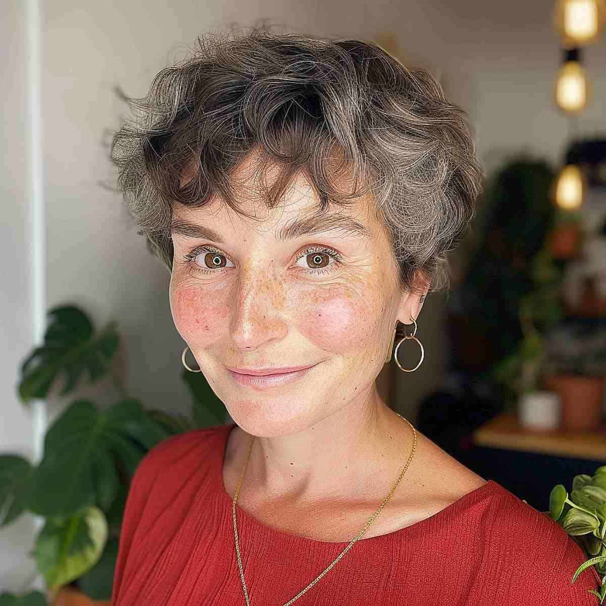 Freche abgehackte Pixie -Frisur für ältere Frauen