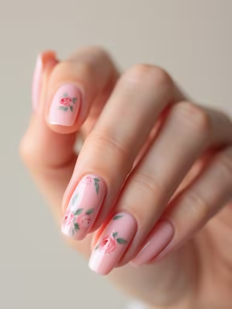durchsichtiges Rouge-Rosenknospen-Nailcraft