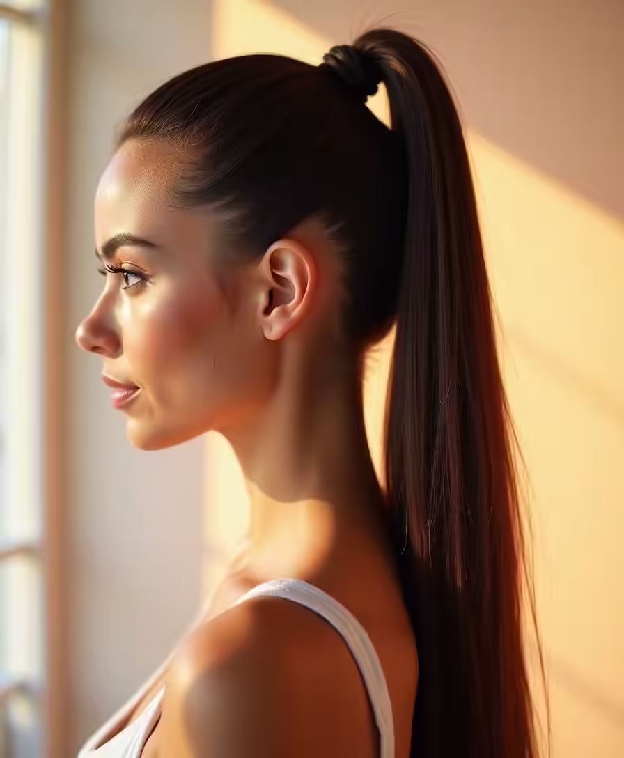 Glatte Pferdeschwänze mit Flair