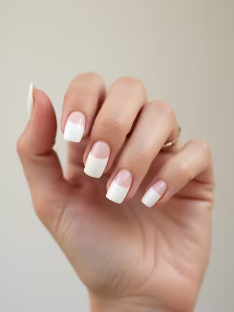 schlanke, glänzende, weiche French-Spitzen