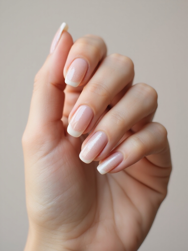 weicher, perlmuttartiger Champagnerschleier