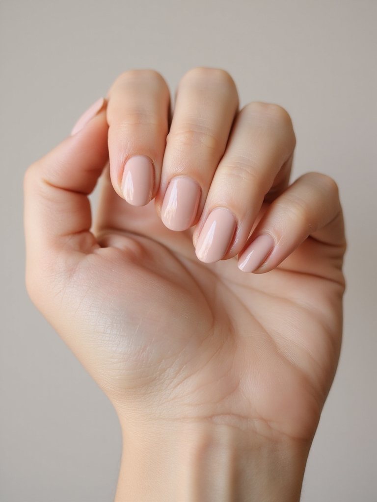 Sanfte rosabeige Squoval-Eleganz