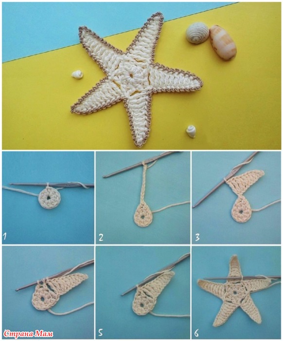 Seestern -geformte Häkelohrringe Ideen 2