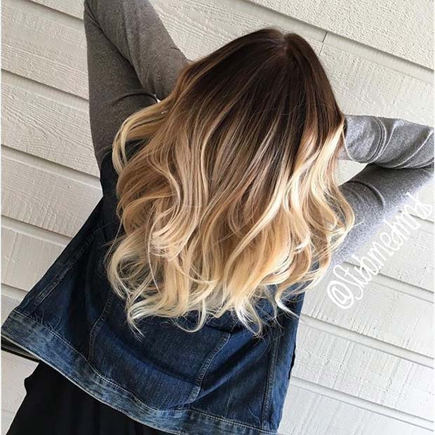 Blonde Ombre -Idee für brünette Haare