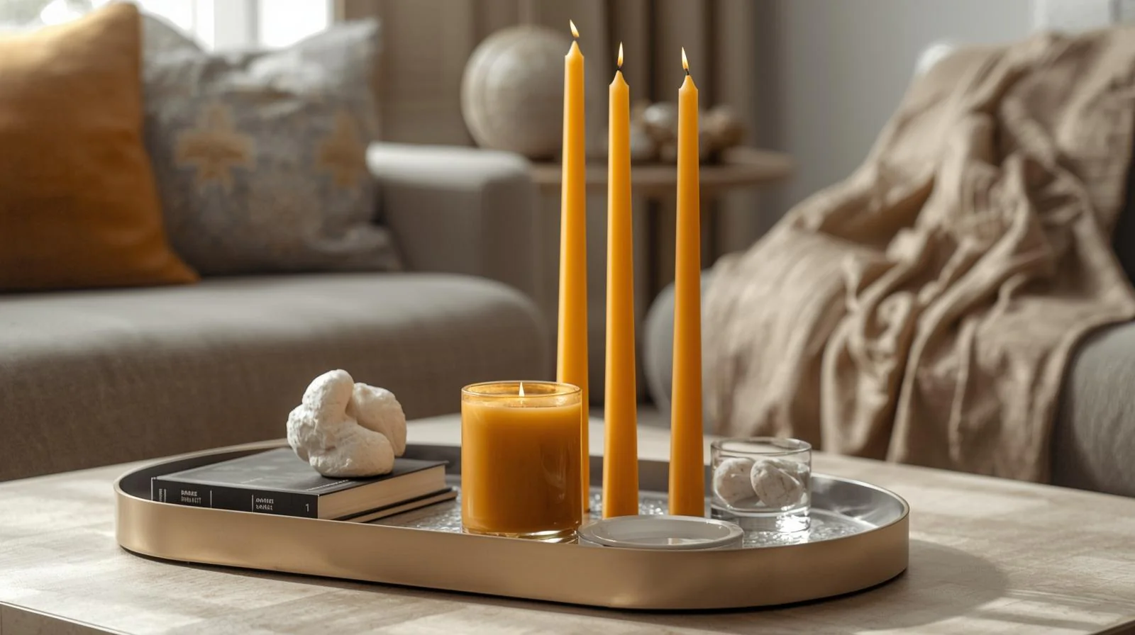 die Schönheit von Stabkerzen aus Bienenwachs