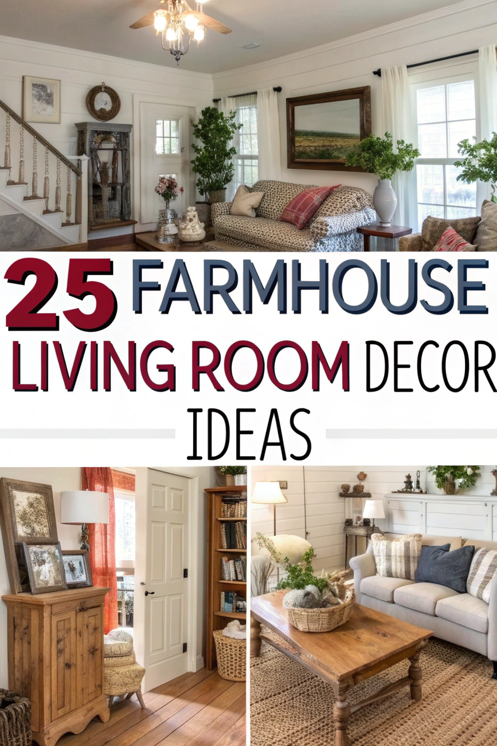 25 Bauernhaus Wohnzimmer Dekor Ideen