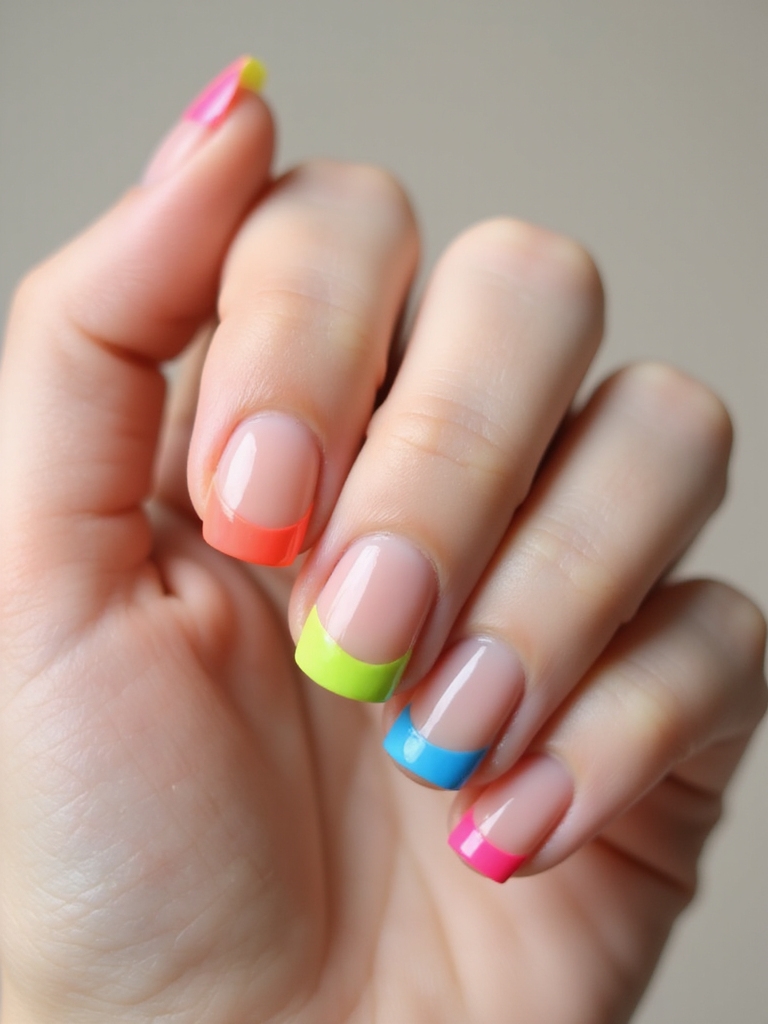 ultradünne neonfarbene French-Spitzen