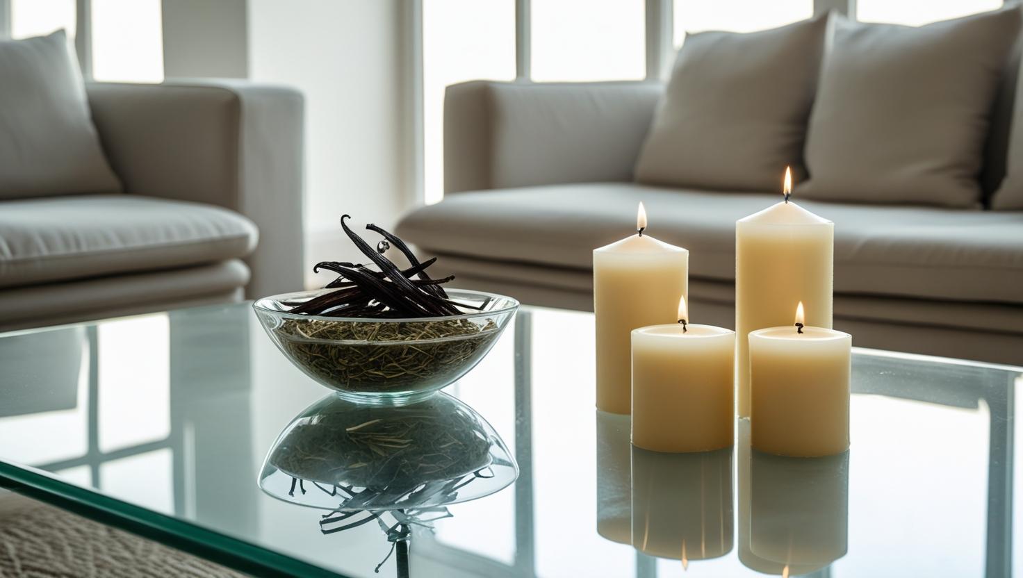 Vanille duftende Kerzen für Sommerhäuserdekoration