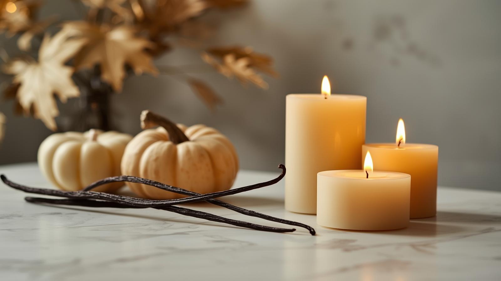 Vanille duftende Herbstkerzen