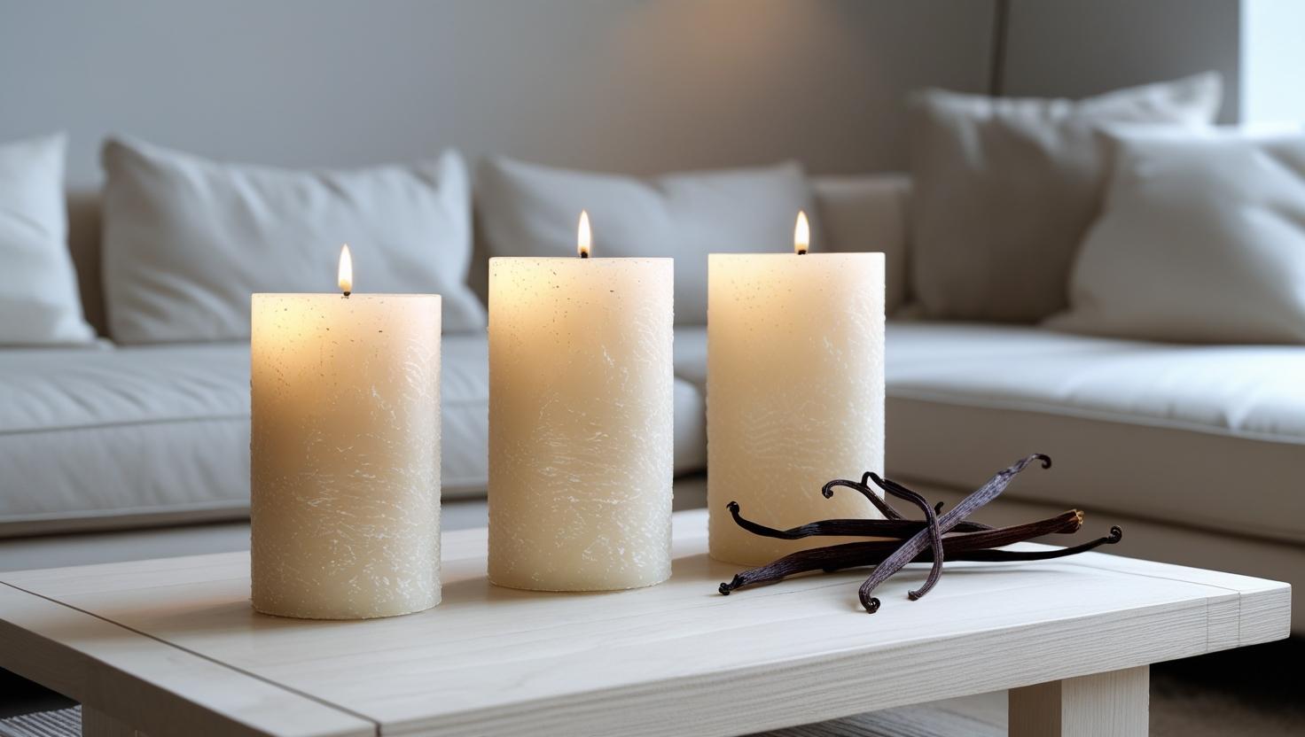 Vanille-duftete Säulenkerzen