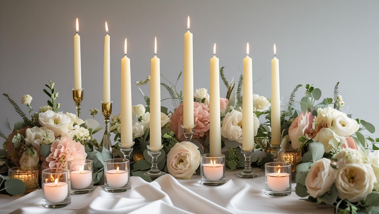 Hochzeitstisch Dekorationsideen mit Kerzen