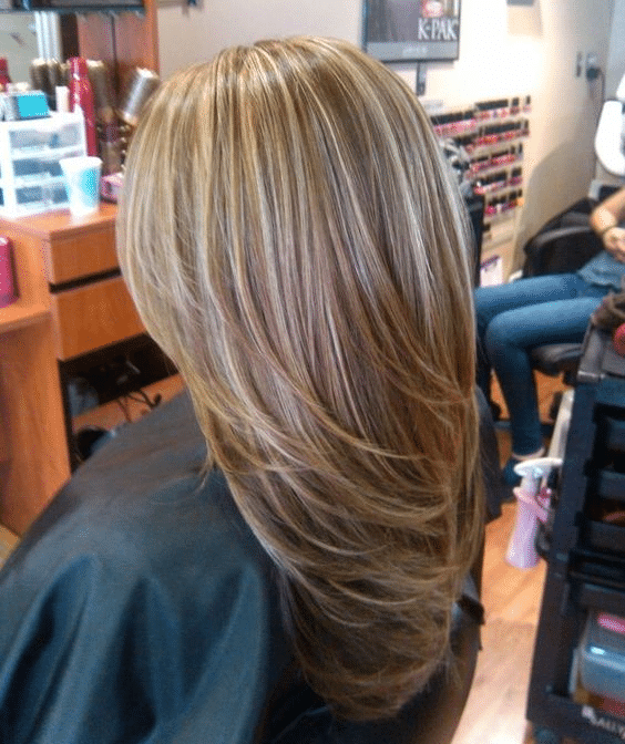 56 elegante lange Frisuren mit Schichten für Damen