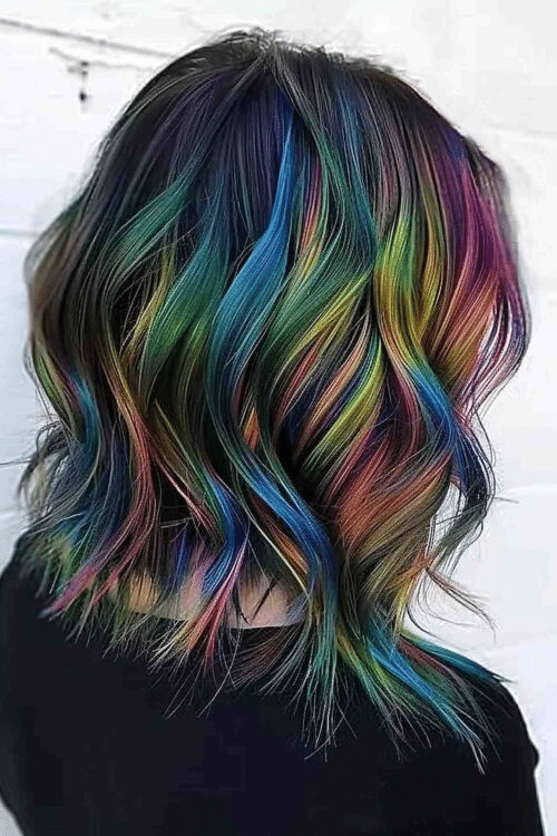35 lebendige Regenbogenhaarstile zum Rock im Jahr 2025