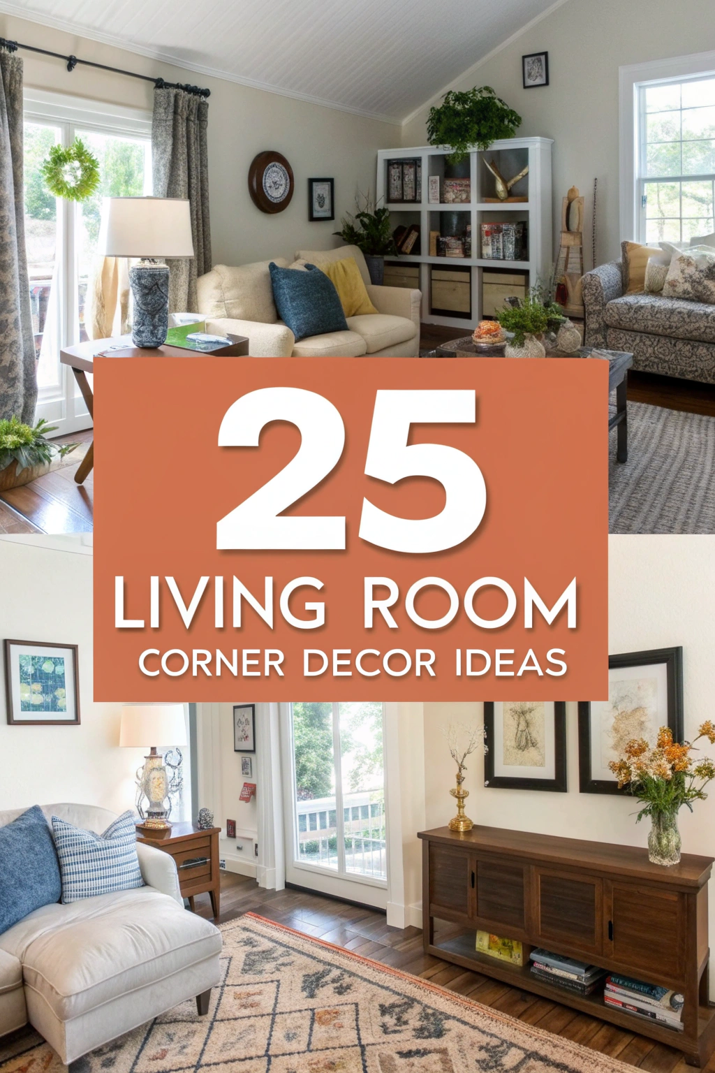 25 Wohnzimmer Eckdekor Ideen